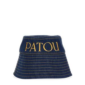 PATOU Embroidered Denim Bucket Hat Women BLUE Caps & Hats